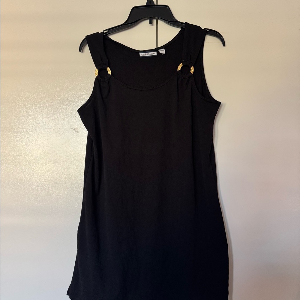 Croft & Barrow Black Top with Gold Detail